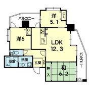 ベルズ新屋敷 603号の間取り画像