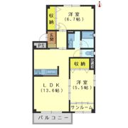 さくらハイツ1号棟の間取り画像