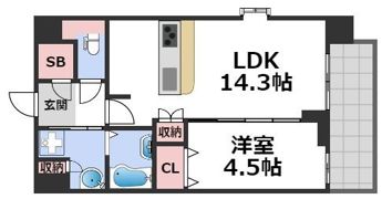 スプランディッド難波キャトルの間取り画像
