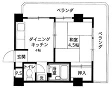 東芦屋マンションの間取り画像
