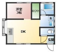 高尾野町 1DKアパートの間取り画像