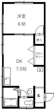 三橋ハイツの間取り画像
