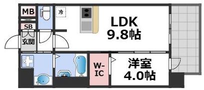 プレサンス芦原橋ヴィブラスの間取り画像