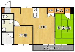 リビオン熊西 404号室の間取り画像
