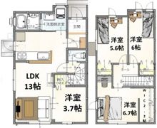 中央地所リーフガーデン Bの間取り画像