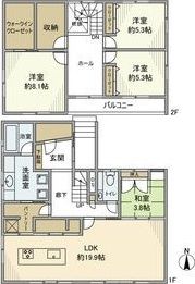 大字石浜字南ヶ丘戸建の間取り画像