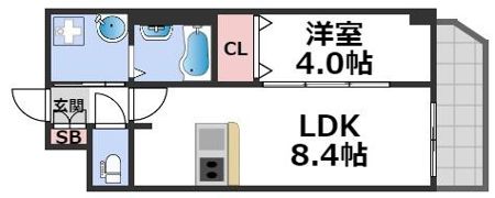 スプランディッド難波WESTの間取り画像