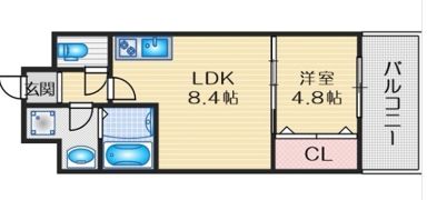 ライブガーデン江坂の間取り画像
