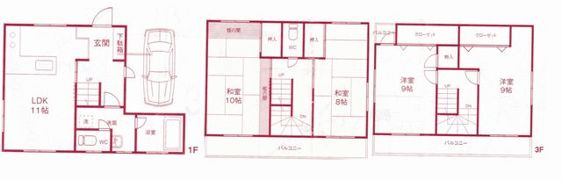 鹿手袋5丁目戸建ての間取り画像