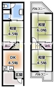 黒原旭町貸家の間取り画像