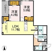 セレスティア上井草の間取り画像