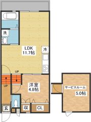 modern palazzoNorth赤迫 A棟の間取り画像