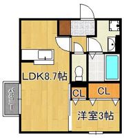 D-ROOM桜 本城の間取り画像