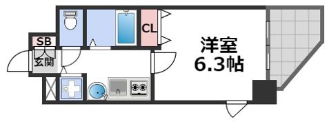 プレサンス難波リバーオアシスの間取り画像