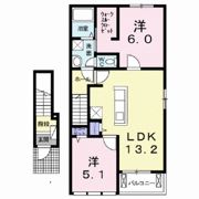 レジデンスせど川Bの間取り画像