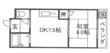矢内ハイツ服部の間取り画像