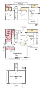 東松山市旗立台26-19戸建の間取り画像