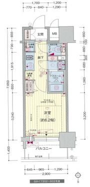 プレサンスタワー北浜の間取り画像