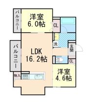D-residence荘園Bの間取り画像