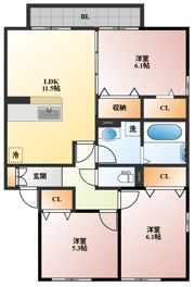 ハルブラッサム B棟の間取り画像