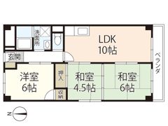 城北マンションの間取り画像