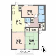 フォーブル大原B棟の間取り画像