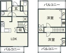 箕面ブジ―ノースB棟の間取り画像