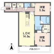 オースピシャス大安寺の間取り画像