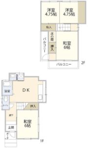 大東市北条7丁目テラス②の間取り画像