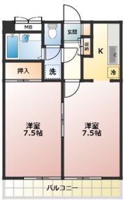 スサキフラットの間取り画像