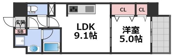 グランパシフィック今里Luxeの間取り画像