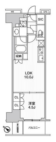 WORVE横浜伊勢佐木町の間取り画像