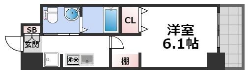 エステムプラザ難波WESTリバークロスの間取り画像