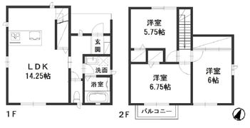 アンソレイエ中央 Aの間取り画像