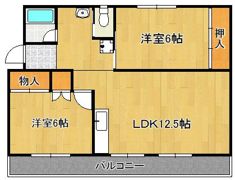 ヴィラナリー中間II 3号棟の間取り画像