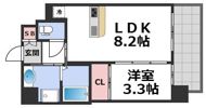 S-RESIDENCE難波西alterの間取り画像