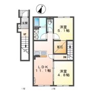 越谷市千間台西5丁目アパート新築工事の間取り画像