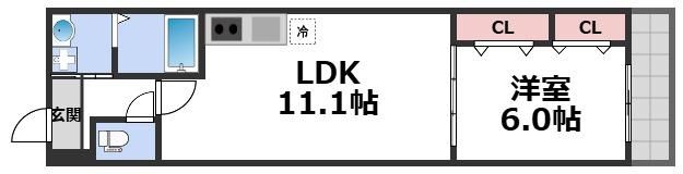 レネスト新深江Aの間取り画像