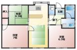 高尾野町上水流 3LDK貸家の間取り画像