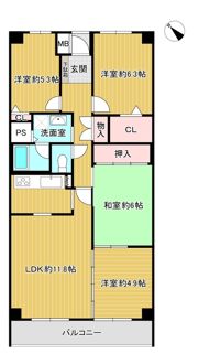 千里中央パークヒルズB棟 Bの間取り画像