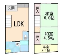 箕面市西小路4丁目テラスハウスの間取り画像