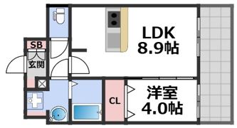 プレリス北巽駅前ラバルスの間取り画像