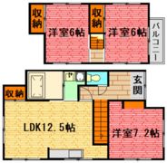 亀山戸建ての間取り画像