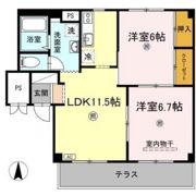 グランデュール高柳 B棟の間取り画像