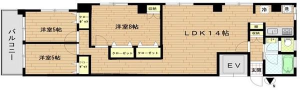 クイーンハイツ三田の間取り画像
