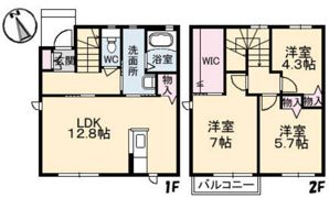 シャーメゾンTOMO D棟の間取り画像