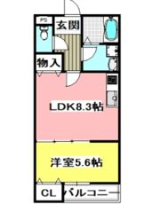 ベルリッジ岸辺 Aの間取り画像