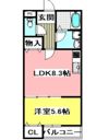 ベルリッジ岸辺 Aの間取り画像