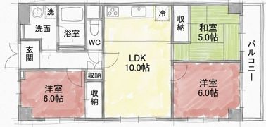 日商岩井緑地公園マンションの間取り画像