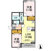 アセットコート貫井北町Bの間取り画像